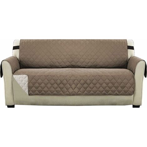 Sofa Covers Reversible Quilted Furniture Protector Cover, Sofa Covers for 3 Seater Couch with 2" Elastic Strap,  Couch Cover 3 Seater Machine Washable (Taupe) (1/5)
