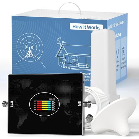 Amplificateur Reseau Mobile 5G 4G LTE GSM sur la Bande 20 8 3 1 7 Tous Opérateurs, Amplificateur de Signal Cellulaire avec Antenne Omnidirectionnelle (1/5)