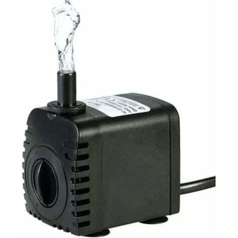 Ulisem Tauchwasserpumpe, 600 l/h, 8 W, ultraleise, mit 4 Saugnäpfen, für Springbrunnen, Aquarien, Hydrokultursysteme, mit 2 Düsen (1/4)