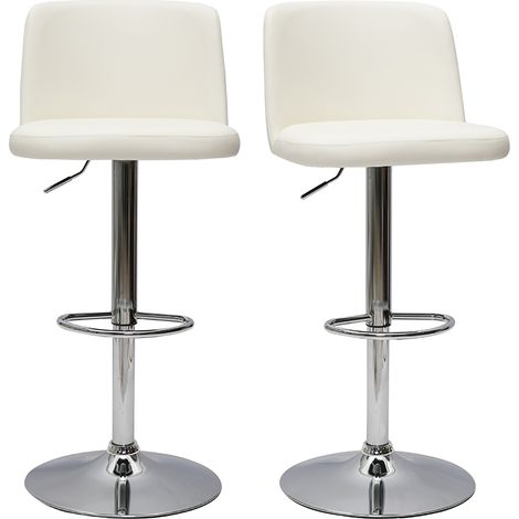 Set de 2 taburetes de cocina de diseño regulables blanco MONTI