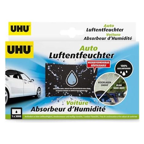 UHU DÉSHUMIDIFICATEUR DE VOITURE RÉUTILISABLE ANTI-HUMIDITÉ 300 G 53495