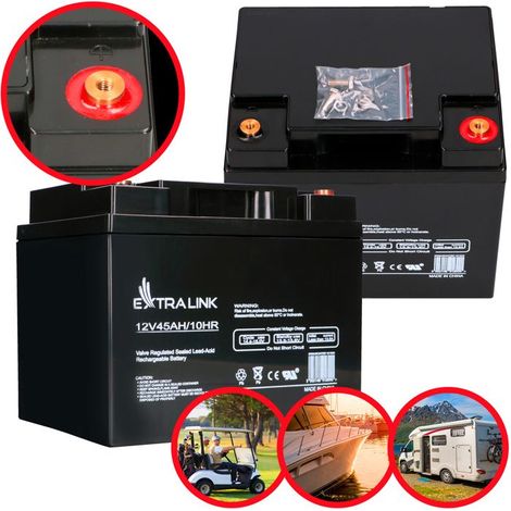 Batterie AGM - EXTRALINK - AGM 12V 45Ah - Sans entretien - Étanche VRLA - Jusqu'à 600 cycles (1/5)