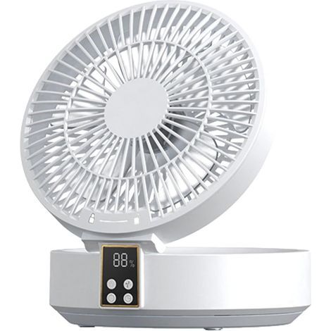 Zusammenklappbarer, tragbarer Tischventilator mit Fernbedienung und 3 Geschwindigkeitsstufen für Schlafzimmer, Studentenwohnheime und Büros, weiß (1/5)