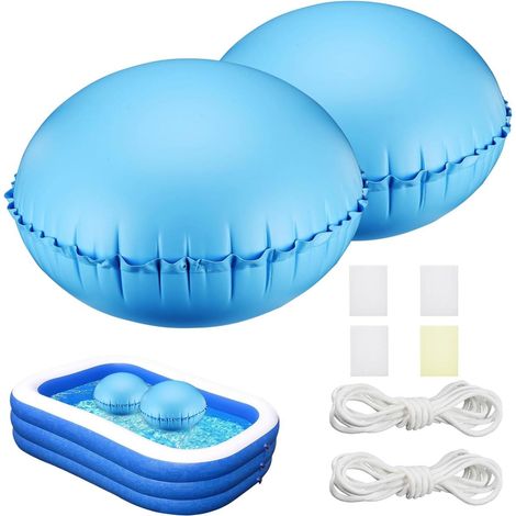 2 m diamètre - Corde 15 m - Accessoires couverture piscine hiver et intempéries – Lot de 2 tapis protection ronds piscin (1/5)