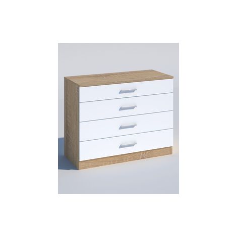 KIT CASSETTONE 4 CASSETTI CM. 70X40X72H ROVERE O BIANCO ROVERE