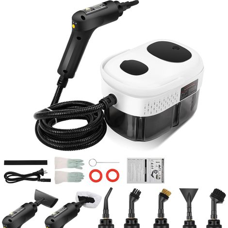 Nettoyeur Vapeur 2500W, Nettoyeur Vapeur à Main, 1400ML Réservoir d'eau de Grande Capacité, avec 3 Têtes de Brosse Réglables sur 3 Niveaux, 15S Chauffage Rapide,pour le Carrelage, Voitures (1/5)