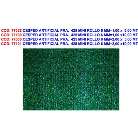 Césped artificial F.S. PRA. 425 mini rollo 6 mm - 1,00 x 5,00 m (1/2)