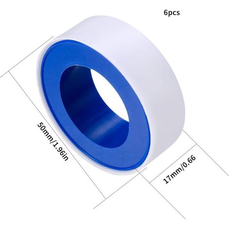 PTFE Ruban Étanchéité, Industrial Ruban de Marquage, Téflon de Plomberie Joint Rubans, 12mm x 10m Rouleau de Scotch pour Tuyaux - 12 Pcs (1/2)