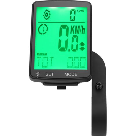 Compteur de vélo multifonction lumineux avec écran LED 2,8 pouces, chronomètre et compteur de vitesse (vert) (1/5)