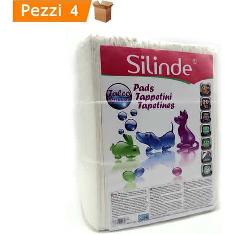 Multipack da 4 confezioni silinde tappetini per cani assorbenti igienici al talco adesivi 60x90 cm
