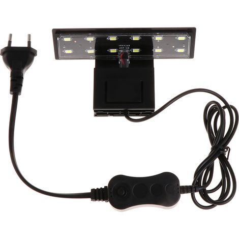 Lampe LED à pince pour aquarium, éclairage blanc haute luminosité, économie d'énergie, 12 LED, petite lampe simple pour nano-aquariums (1/5)