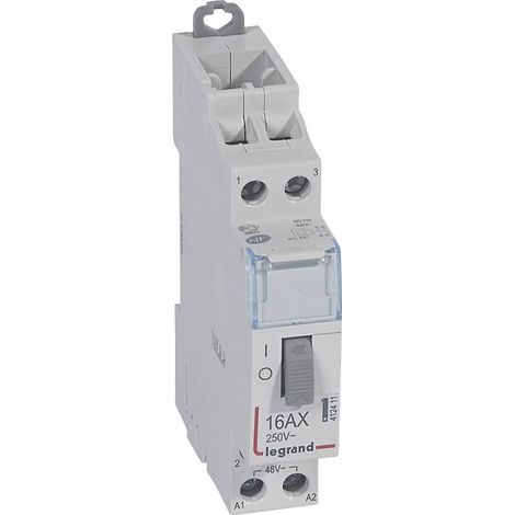 Télérupteur CX³ standard avec bornes à vis 2 Pôles 16A 250V contact 2F tension commande 48V 1 module LEGRAND 412411