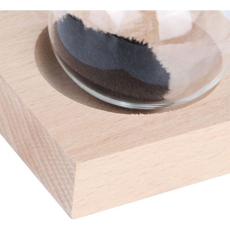 Magnetische Sanduhr für den Schreibtisch mit Holzsockel und schwarzem Eisenpulver