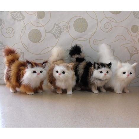 Chat en peluche toute douce, adorable jouet en peluche, décoration de bureau pour la maison et Noël (1/4)