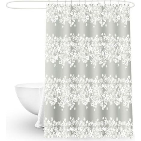 Rideau De Douche Polyester Imperméable Renforcé Avec Oeillets Antirouille - Salle De Bain - 180x180 Cm - Lot De 2 (1/4)