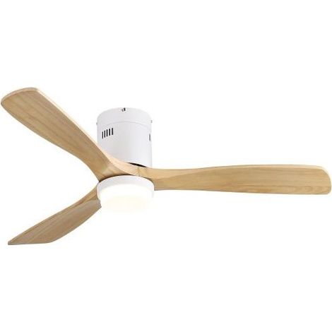 132 cm LED-Deckenventilator mit 18-W-Leuchte, 3 Massivholzflügeln und reversiblem Gleichstrommotor (1/5)