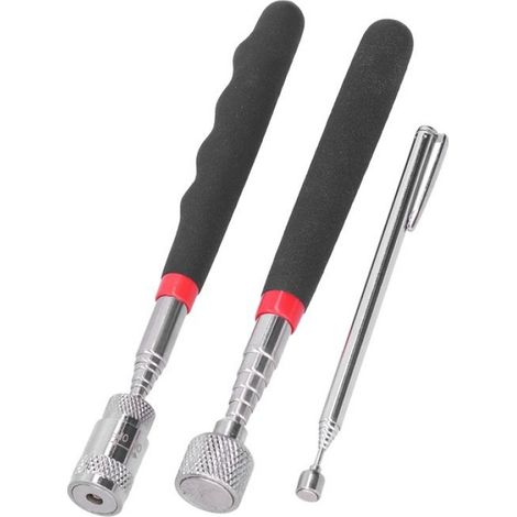 Bâton Magnétique Télescopique - Acier Inoxydable - 3 Pièces - 1,4 kg / 9 kg / LED - Pour Intérieur Extérieur (1/5)