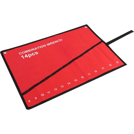 Sac de rangement à outils enroulable multipoches, porte-clés, pinces, clés, organisateur en toile (14 poches) (1/5)