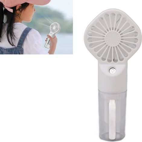 Neuer tragbarer Sprühventilator, Mini-Luftbefeuchter, weißer tragbarer Ventilator. (1/5)
