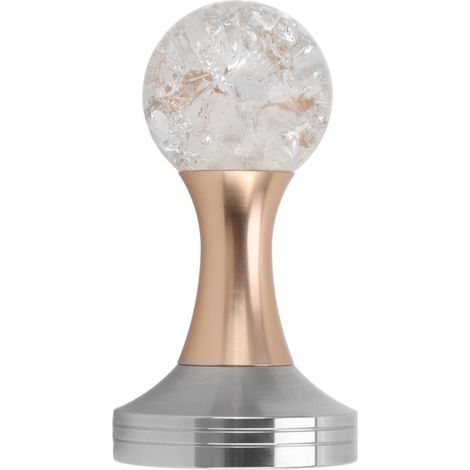 Boule à café plate en cristal, base en acier inoxydable, marteau à poudre pour accessoires de café, or, 53 mm (1/5)