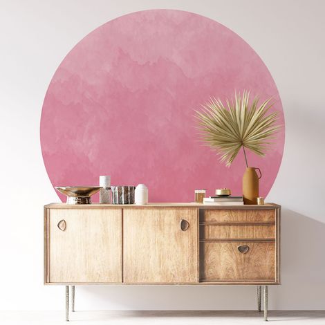 Sticker mural rond / cercle - Couleur Tendance - Diamètre 70 cm - Adhésif + Protection BRILLANTE (1/3)