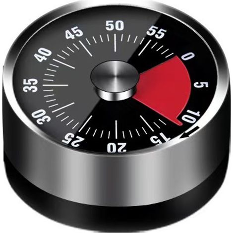 Timer da cucina - Timer magnetico da cucina - Timer - Per cucinare - Acciaio inossidabile - Nero (1/5)