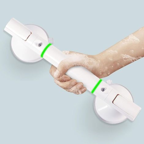 Barre de maintien WC avec ventouse – Plastique ABS antidérapant – Installation sans outils – Pour enfants et seniors (1/2)