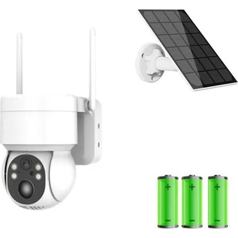 Caméra de sécurité à Domicile 4MP Solar PTZ Camera Wireless Security Camera Outdoor Night Vision PIR Detection Solar Powered Battery Camera (1/5)