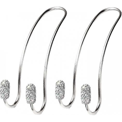 BEBUSINGOTO Auto-Dekorationshaken, 2 Stück glitzernde Handtaschenhaken, Autohaken (Silber) (1/5)