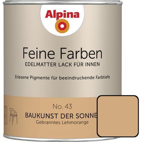 Alpina Feine Farben Lack No. 43 Baukunst der Sonne  lehmorange edelmatt 750 ml Buntlacke (1/3)