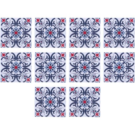 Jeffergarden 10 pièces ménage étanche cuisine salle de bains décoratif carreaux de céramique autocollants décoration 10x10cm-DOU