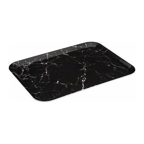 Vassoio rettangolare angolare 33x43cm effetto marmo nero - 5five