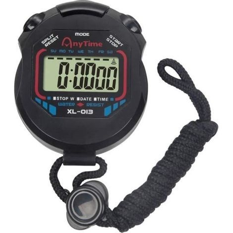 Chronographe Numérique LCD à Main de Sports Chronomètre Ou avec La Date L' Heure Et La Fonction D' Alarme Grand Chronomètre É A396 (1/4)