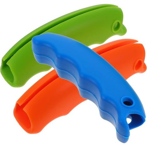Confezione da 3 manici e coperture in silicone per borse della spesa, impugnatura sicura per sacchetti di plastica per proteggere le mani (1/5)