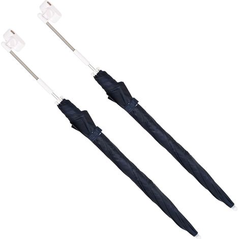 vidaXL  Umbrella with Clamp  2 pcs Navy Blue Ø 105 x 86 cm