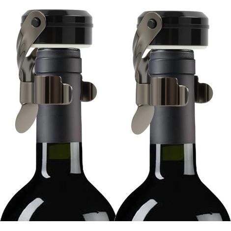 2pcs Bouchon Champagne et Bouchon Bouteille,Bouchon à champagne en acier inoxydable,Bouchons Réutilisables avec Joint en Silicone Anti-Fuite,bottle stopper,pour garder le champagne frais (1/5)