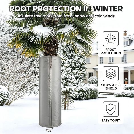 Housse isotherme en aluminium pour racines d'arbres et palmiers, protection d'hivernage contre le gel et le froid, Composition : 20100, Couleur : gris (1/5)