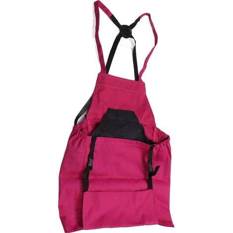 Tablier de récolte à grande capacité en toile Oxford, poche de jardin à dégagement rapide pour cueillette de fruits au verger, ferme, rouge rosé (1/5)