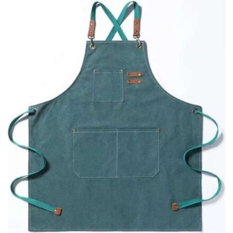 Kochschürze, Gartenschürze aus Baumwoll-Canvas mit großen Taschen für Damen und Herren, verstellbare und robuste Küchenschürze (1/5)