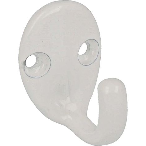 tecuro Handtuchhaken 1-fach, Messing weiß (RAL 9010) (1/2)