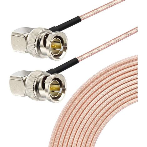 Câble SDI Court 3G HD 30cm Cordon SDI Coudé Fin Câble RG179 BNC Double Mâle à Angle Droit 75 ohms Pour Analyseur Oscilloscope Caméras HD-SDI Audio Vidéo (1/5)