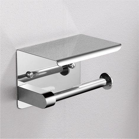 Toilet Paper Holder with Shelf Wall Mounted Toilet Paper Holder Mirror Stainless Steel Toilet Paper Dispenser for Bathroom and Toilet (1/3)