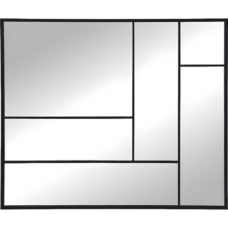 Specchio industriale L.150 x H.130 cm in Metallo Nero - MALDONIA