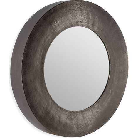 Miroir rond en métal nickel vieilli - Nickel vieilli (1/4)