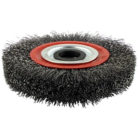 TIMCO Wheel Brush with Plastic Reducer Set Crimped Steel Wire - 200mm