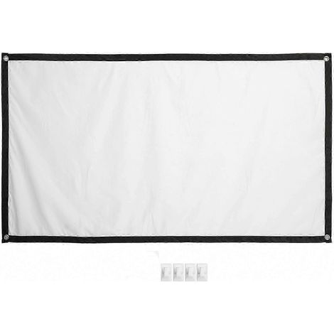 Écran de Projection 60 Pouces Haute Densité pour Films en Extérieur et Intérieur, avec 4 Crochets, Toile HD 16:9 (1/5)