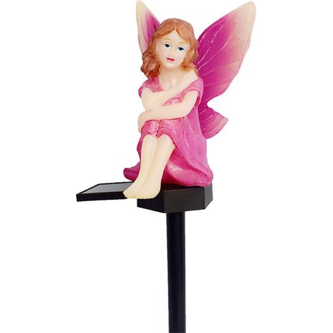 Lampe solaire LED Fleur Fée Lampe de jardin décorative pour pelouse ou cour IP65 Lumière blanc chaud rose/bleu (1/2)