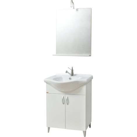 Mobile bagno luana lavabo con base e specchio 65x46xH86 cm (1/5)