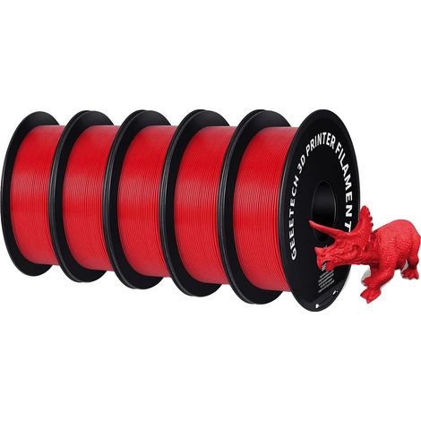 Filament d'impression 3D, PETG durable, facile à utiliser, Rouge (1/2)