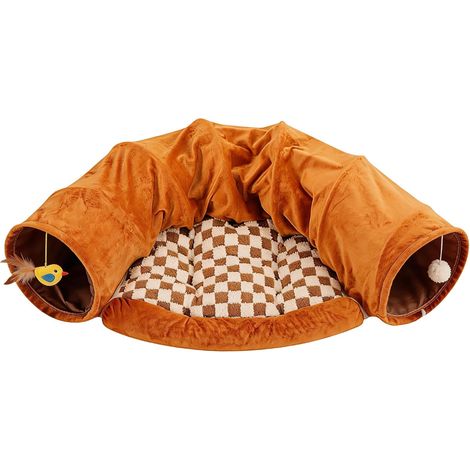 Tunnel-lit pliable pour chat avec balle – jouet du quotidien pour chats (1/4)